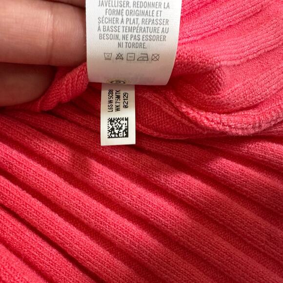 Aerie Womens Pink Ribbed Pleated Mini Skirt Size Large Y2K Preppy Knit - Picture 3 of 9